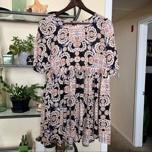 Beautiful Pattern Semi Sheer Dress LF